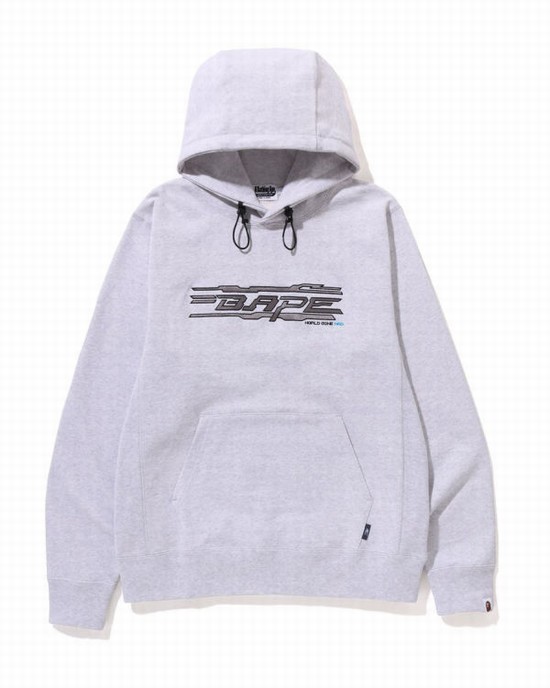 Pánské Mikiny S Kapucí Bape Stiching Pullover Šedé | 53792KABI