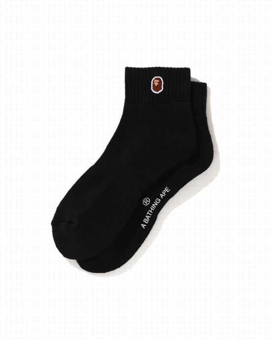 Pánské Ponožky Bape Ape Head One Point Ankle Černé | 69728QYFO