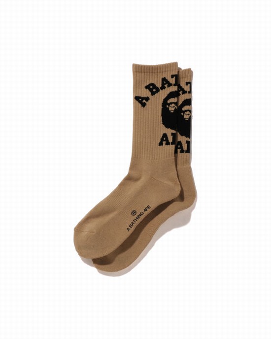 Pánské Ponožky Bape College Béžový | 32896PXUG