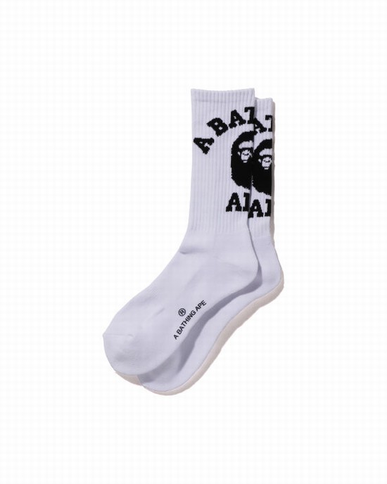 Pánské Ponožky Bape College Bílé | 23190XAOL