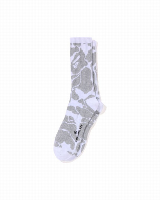 Pánské Ponožky Bape Reflective Camo Bílé | 89210BXMU