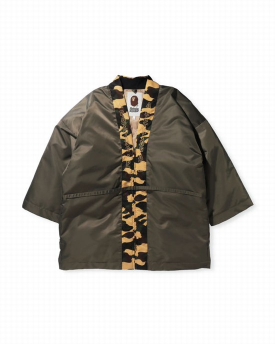 Pánské Péřové Bundy Bape 1st Camo Hanten Hnědožlutý | 08153EMVC