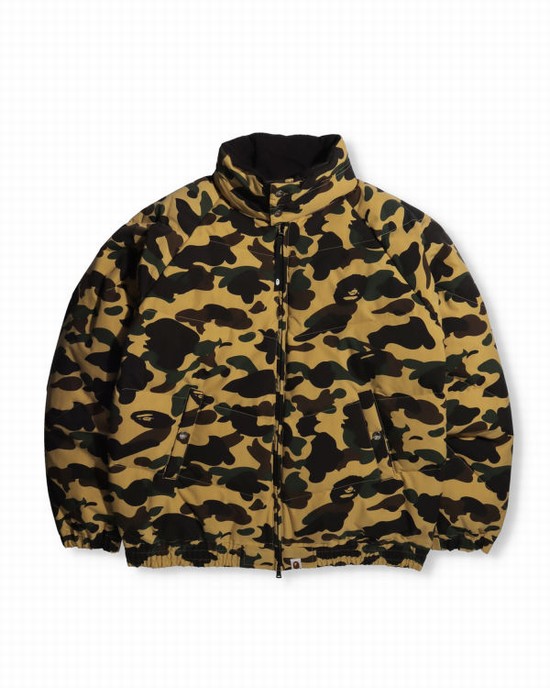 Pánské Péřové Bundy Bape 1st Camo Loose Fit Žluté | 04216GFVW