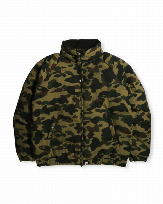 Pánské Péřové Bundy Bape 1st Camo Loose Fit Zelene | 08651AIJE