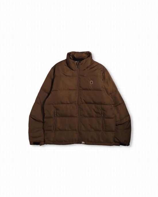 Pánské Péřové Bundy Bape Ape Head One Point Béžový | 21593XMTH