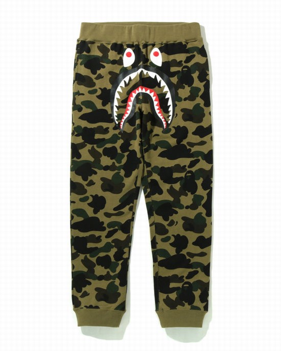 Pánské Tepláky Bape 1st Camo Shark Slim Zelene | 57319ZMAG