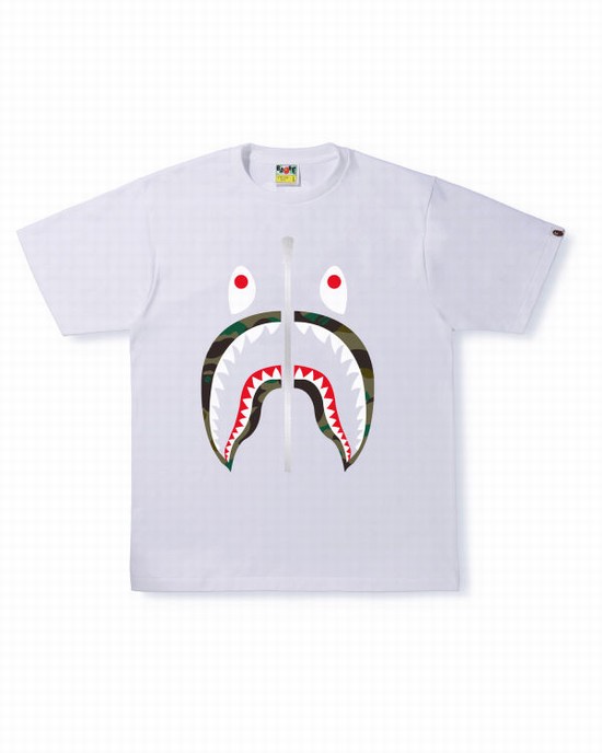 Pánské Tričko Bape 1st Camo Shark Bílé | 96401WXON