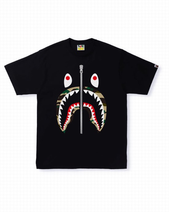 Pánské Tričko Bape 1st Camo Shark Černé | 56398OAQN
