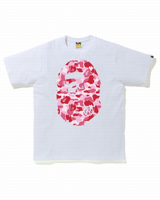 Pánské Tričko Bape ABC Camo Big Ape Head Růžové | 27985YTXN