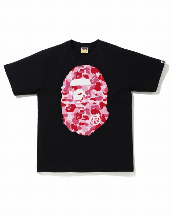 Pánské Tričko Bape ABC Camo Big Ape Head Růžové | 81605IBGQ