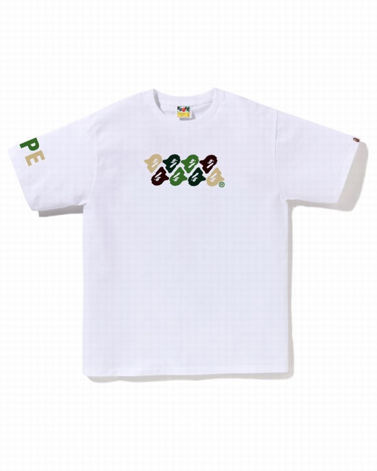 Pánské Tričko Bape ABC Camo Bílé | 87219XIYJ