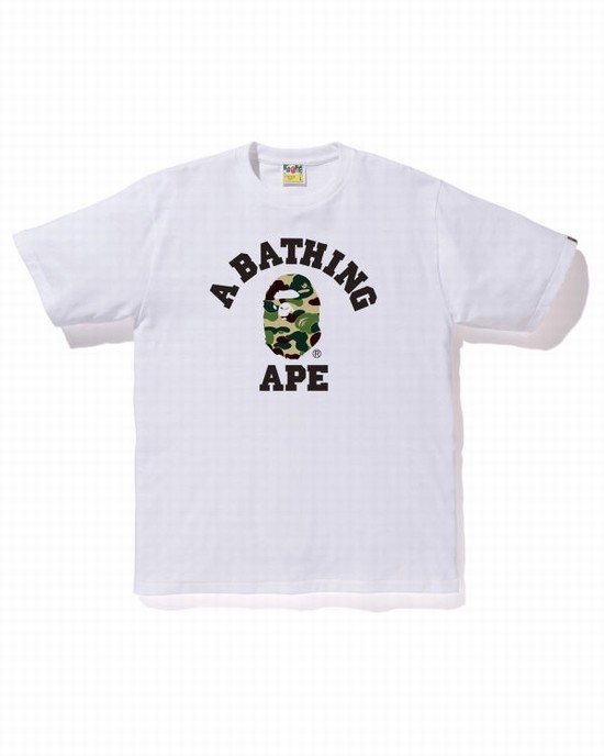 Pánské Tričko Bape ABC Camo College Bílé | 48931REZU