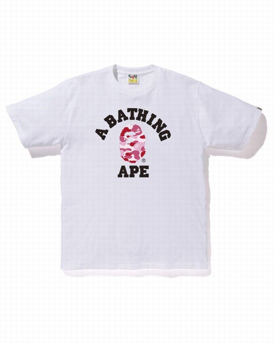 Pánské Tričko Bape ABC Camo College Bílé | 93502IBOJ