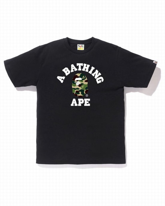 Pánské Tričko Bape ABC Camo College Černé | 23859PZSV