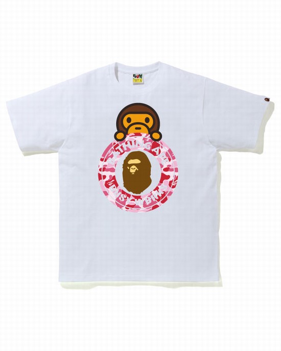 Pánské Tričko Bape ABC Camo Milo On Busy Pracovní Růžové | 70829QDPX