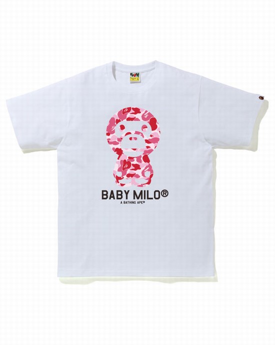 Pánské Tričko Bape ABC Camo Milo Růžové | 48731NOWL