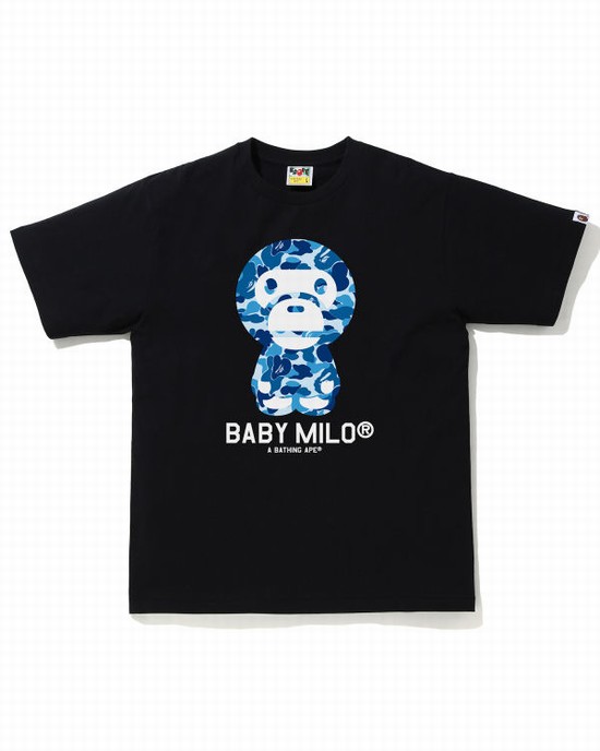 Pánské Tričko Bape ABC Camo Milo Černé | 97231LNEZ
