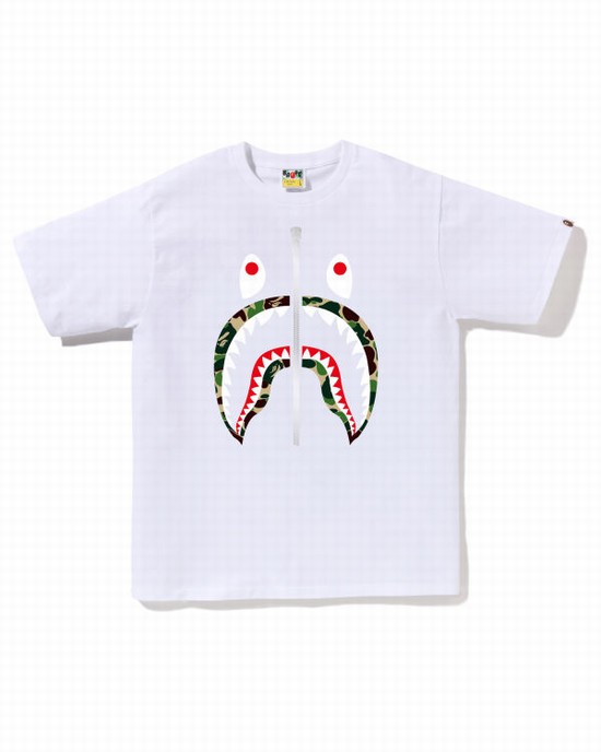 Pánské Tričko Bape ABC Camo Shark Bílé | 46031QGHL