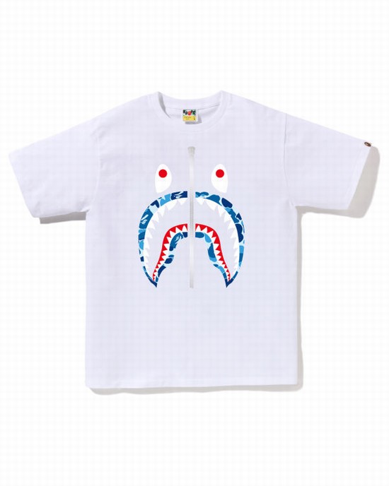 Pánské Tričko Bape ABC Camo Shark Bílé | 62178GENV