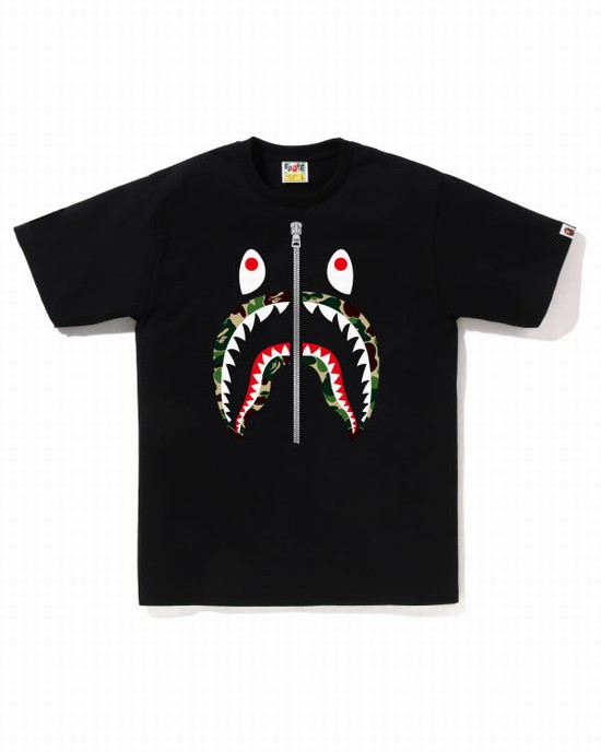 Pánské Tričko Bape ABC Camo Shark Černé | 85679QRIC