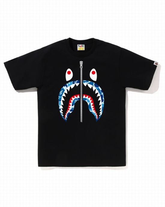 Pánské Tričko Bape ABC Camo Shark Černé | 98405AJOF