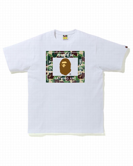Pánské Tričko Bape ABC Camo Super Busy Works Zelene | 30749QASE