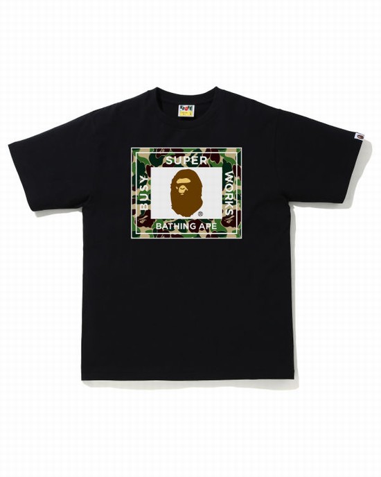 Pánské Tričko Bape ABC Camo Super Busy Works Zelene | 37928RFLD
