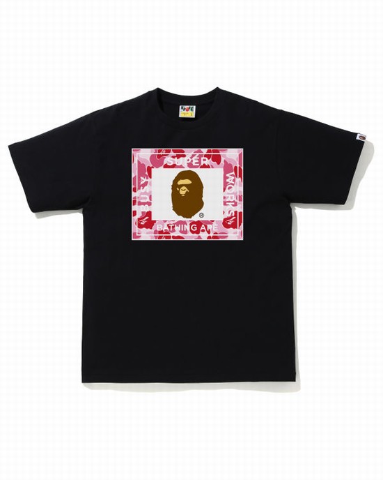 Pánské Tričko Bape ABC Camo Super Busy Works Růžové | 56420SNAD