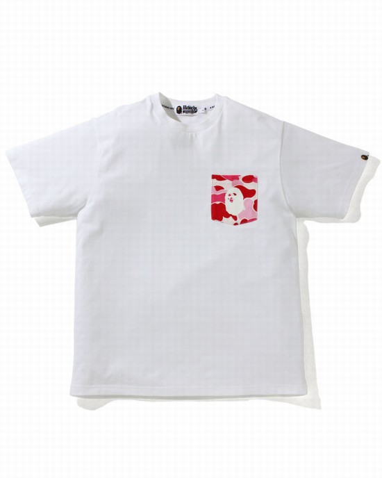 Pánské Tričko Bape ABC Camo pocket Růžové | 51842OMPW