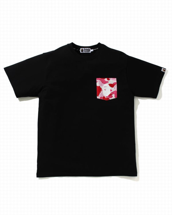 Pánské Tričko Bape ABC Camo pocket Růžové | 52816RCIH