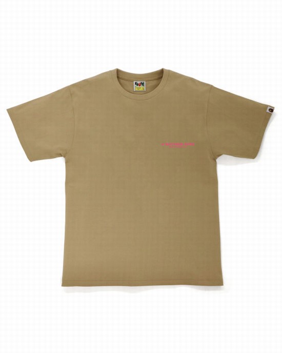 Pánské Tričko Bape A Bathing Ape Line Camo Béžový | 28790HGLA