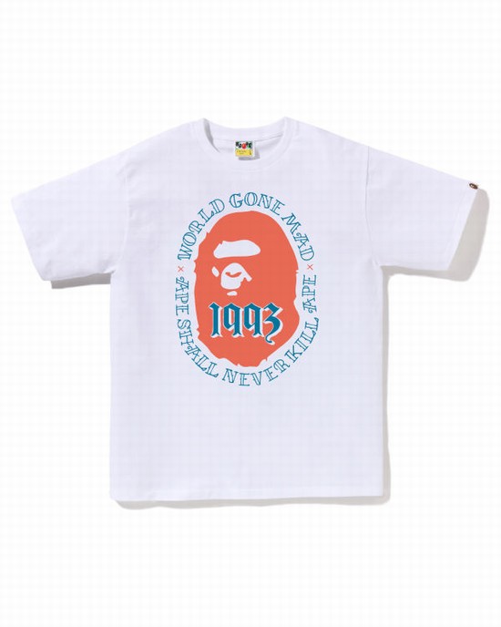 Pánské Tričko Bape Ape Head 1993 Bílé | 31048SILF