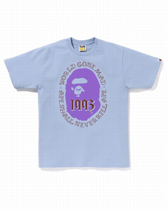 Pánské Tričko Bape Ape Head 1993 Světle Blankyt | 54182RBYA