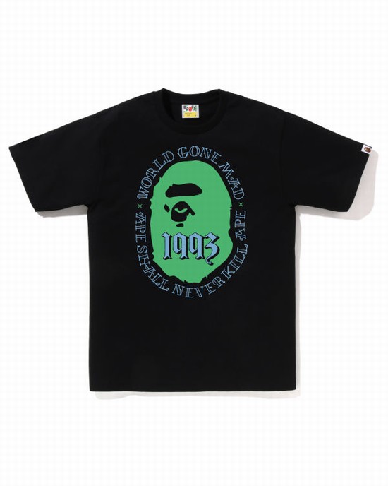 Pánské Tričko Bape Ape Head 1993 Černé | 18674QNSU