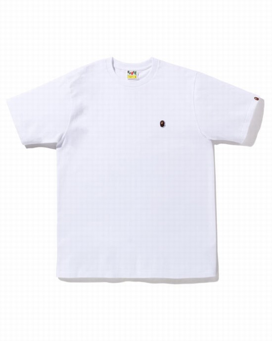 Pánské Tričko Bape Ape Head One Point Bílé | 73456GTLM