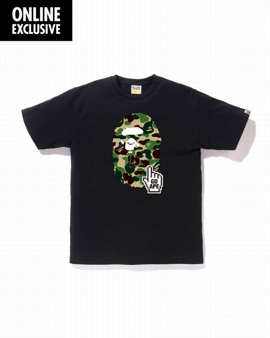 Pánské Tričko Bape BAPEONLINE Černé | 18463SEZM