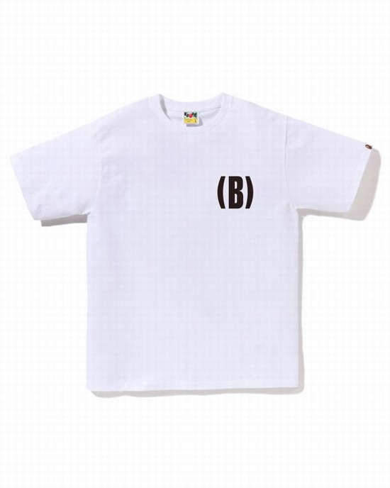 Pánské Tričko Bape B One Point Bílé | 82936OHAR