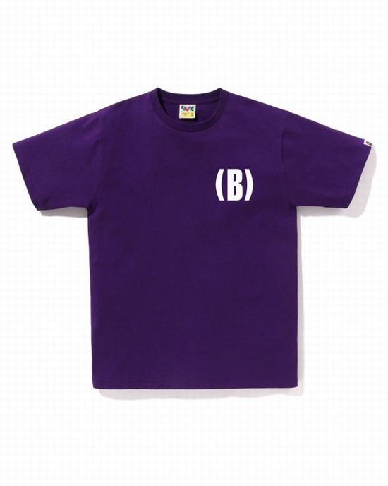 Pánské Tričko Bape B One Point Fialové | 17964WPGK