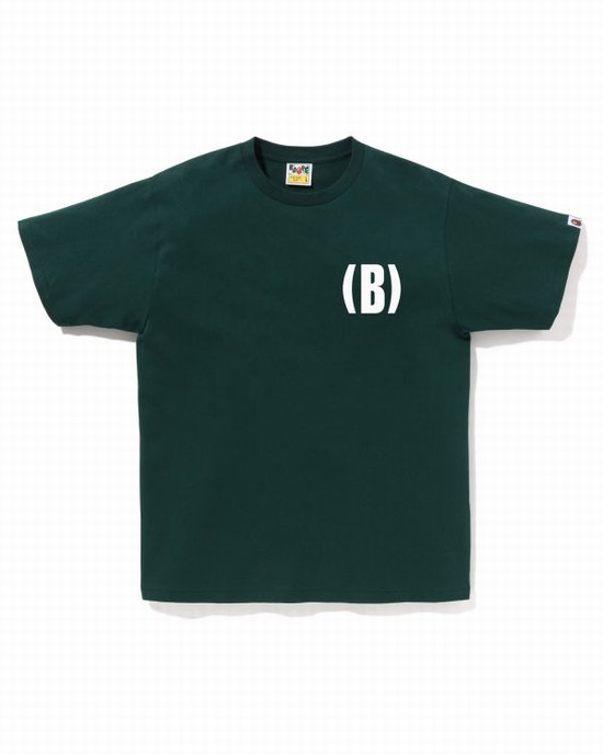Pánské Tričko Bape B One Point Tmavě Zelene | 06974LOXW