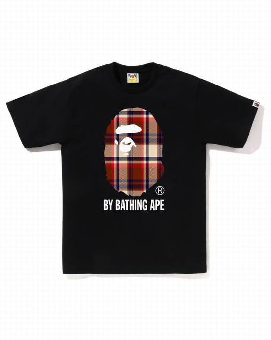 Pánské Tričko Bape Check By Bathing Ape Černé | 94620LTOY