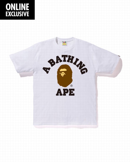 Pánské Tričko Bape College Bílé | 81934VWJD