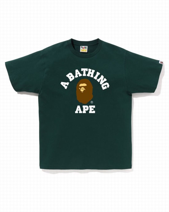 Pánské Tričko Bape College Zelene | 62301RJPW