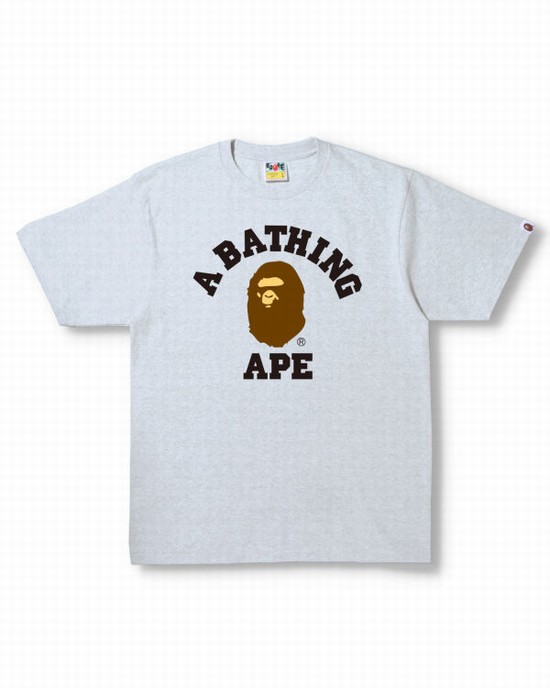 Pánské Tričko Bape College Šedé | 84650LKZQ