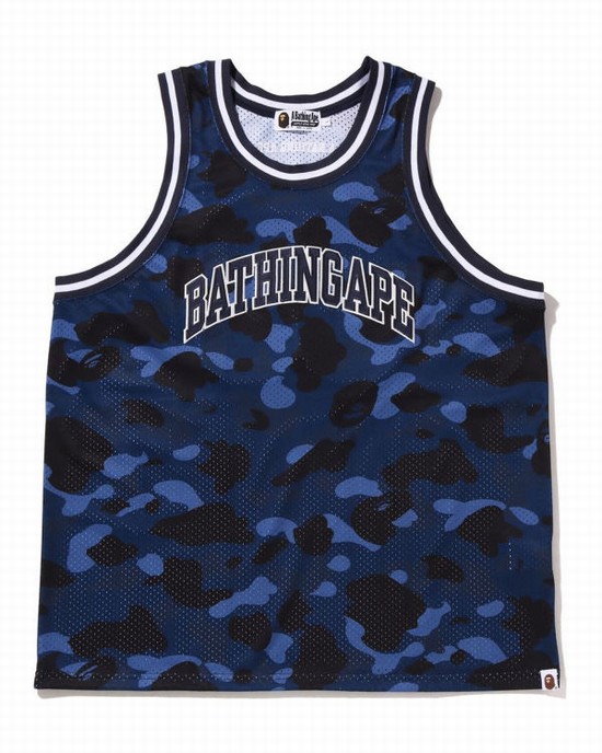 Pánské Tričko Bape Color Camo Basketball Blankyt | 92653JBXK