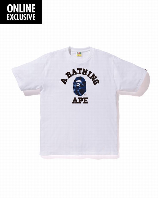 Pánské Tričko Bape Color Camo College Blankyt | 48630VPFD