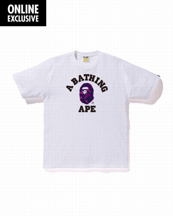 Pánské Tričko Bape Color Camo College Fialové | 58014XTHR