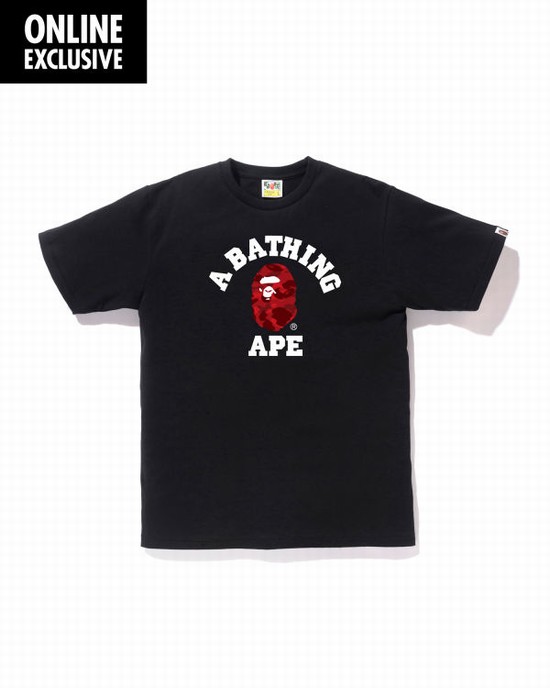 Pánské Tričko Bape Color Camo College Světle Červené | 05231OXHQ