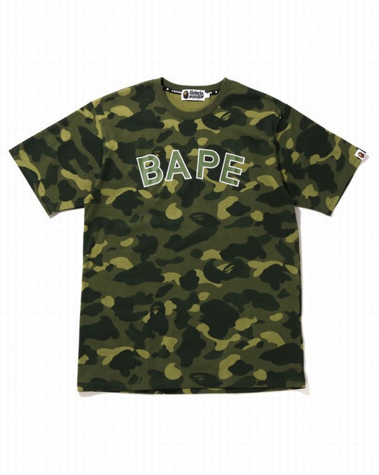 Pánské Tričko Bape Color Camo Zelene | 67895PTWY