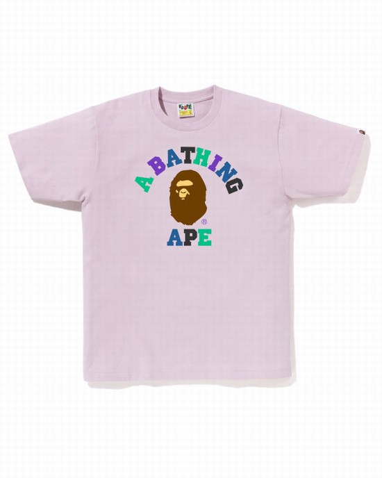 Pánské Tričko Bape Colors College Fialové | 12405WYCD