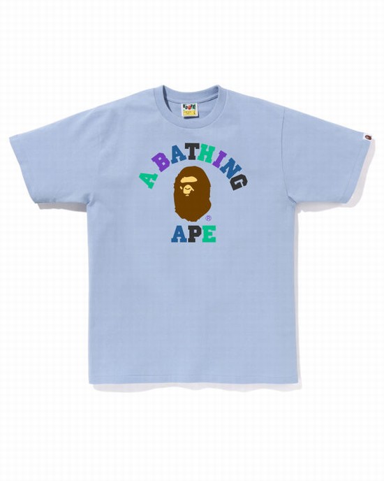 Pánské Tričko Bape Colors College Světle Blankyt | 18756MOQU